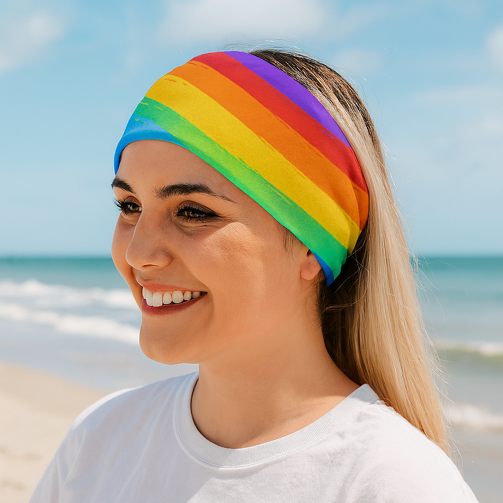 Lunabands Painted Rainbow Multi use Running Bandana Headband