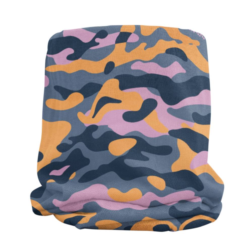 Lunabands Orange Pink Camouflage Multi use Running Bandana Headband