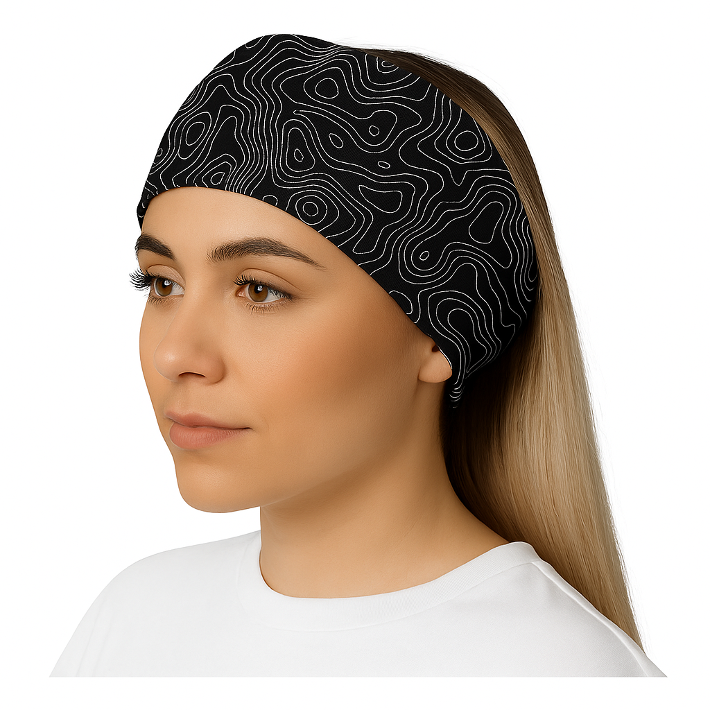 Lunabands Black Contour Multi use Running Bandana Headband