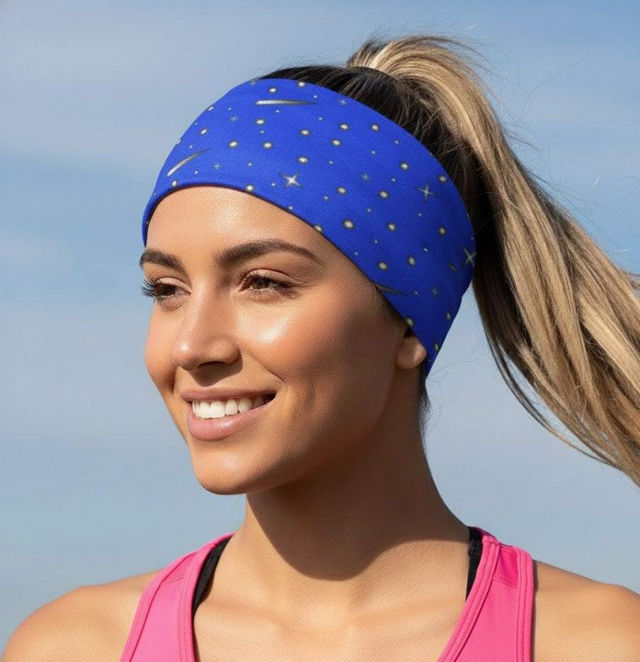 Lunabands_Blue_Galaxy_Multi_use_Running_Bandana_Headband