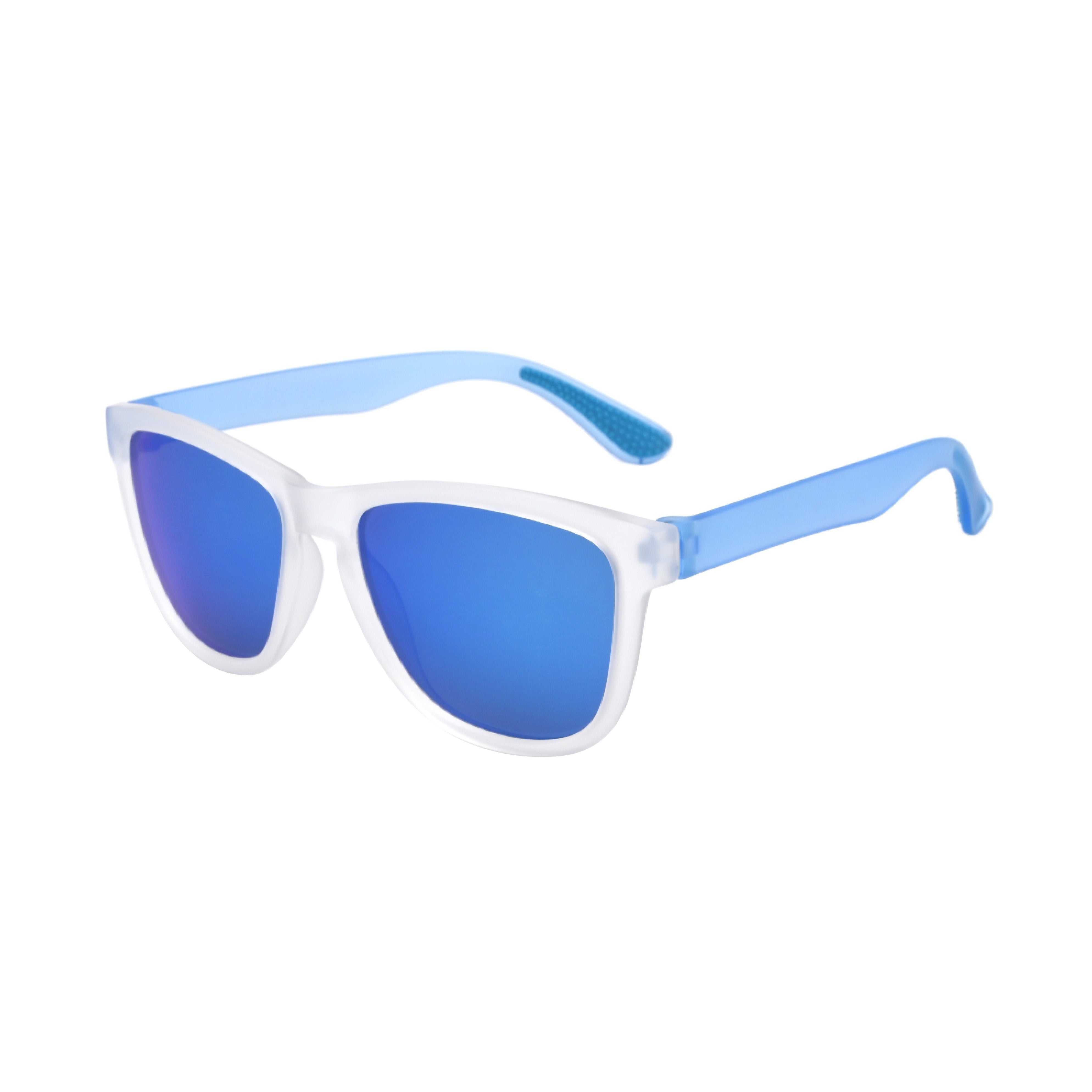 Lunabands Blue White Marathon Running sunglasses polarised UV400 lenses non-slip grip Ocean plastic