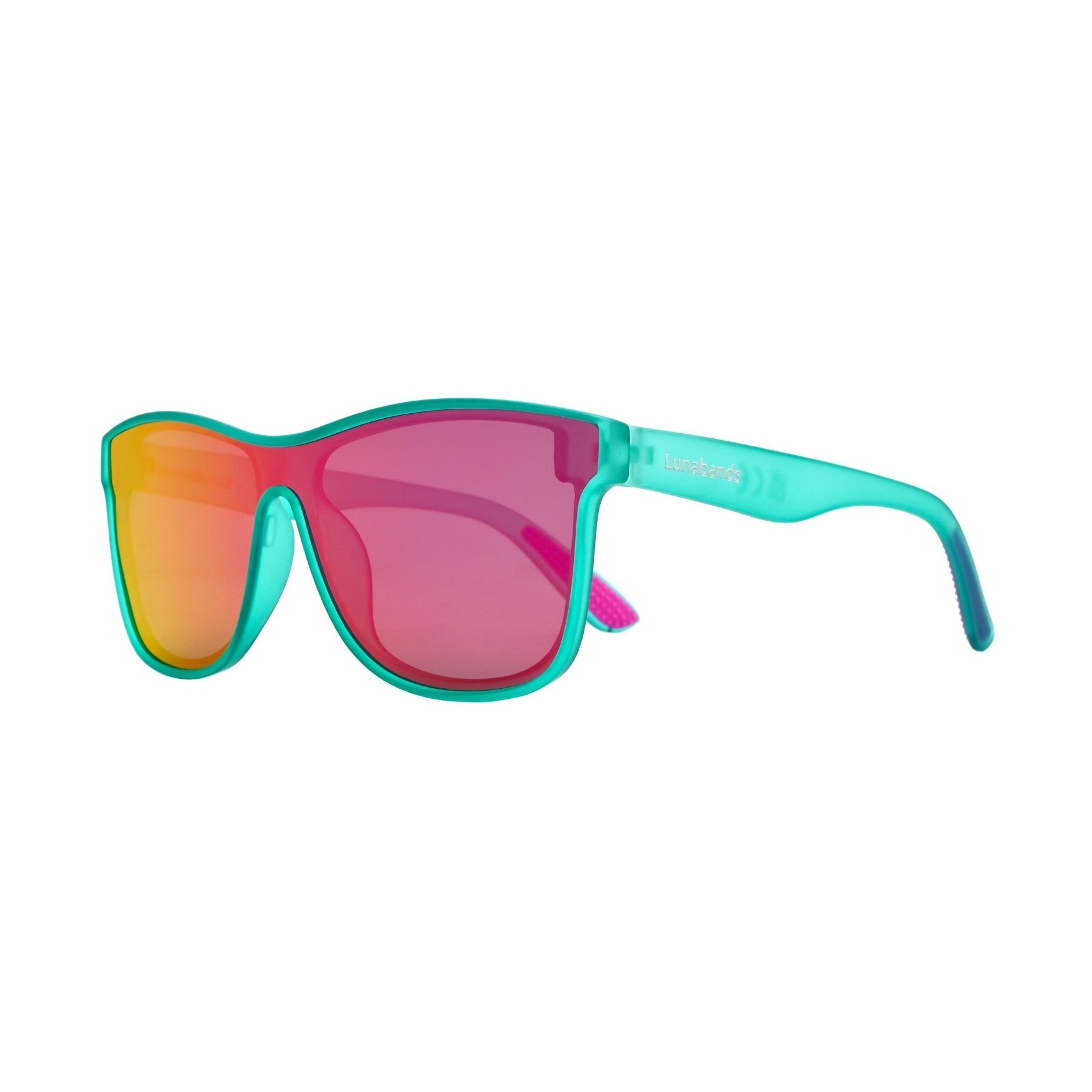 Lunabands Green Marathon Running sunglasses polarised UV400 lenses non-slip grip Ocean plastic