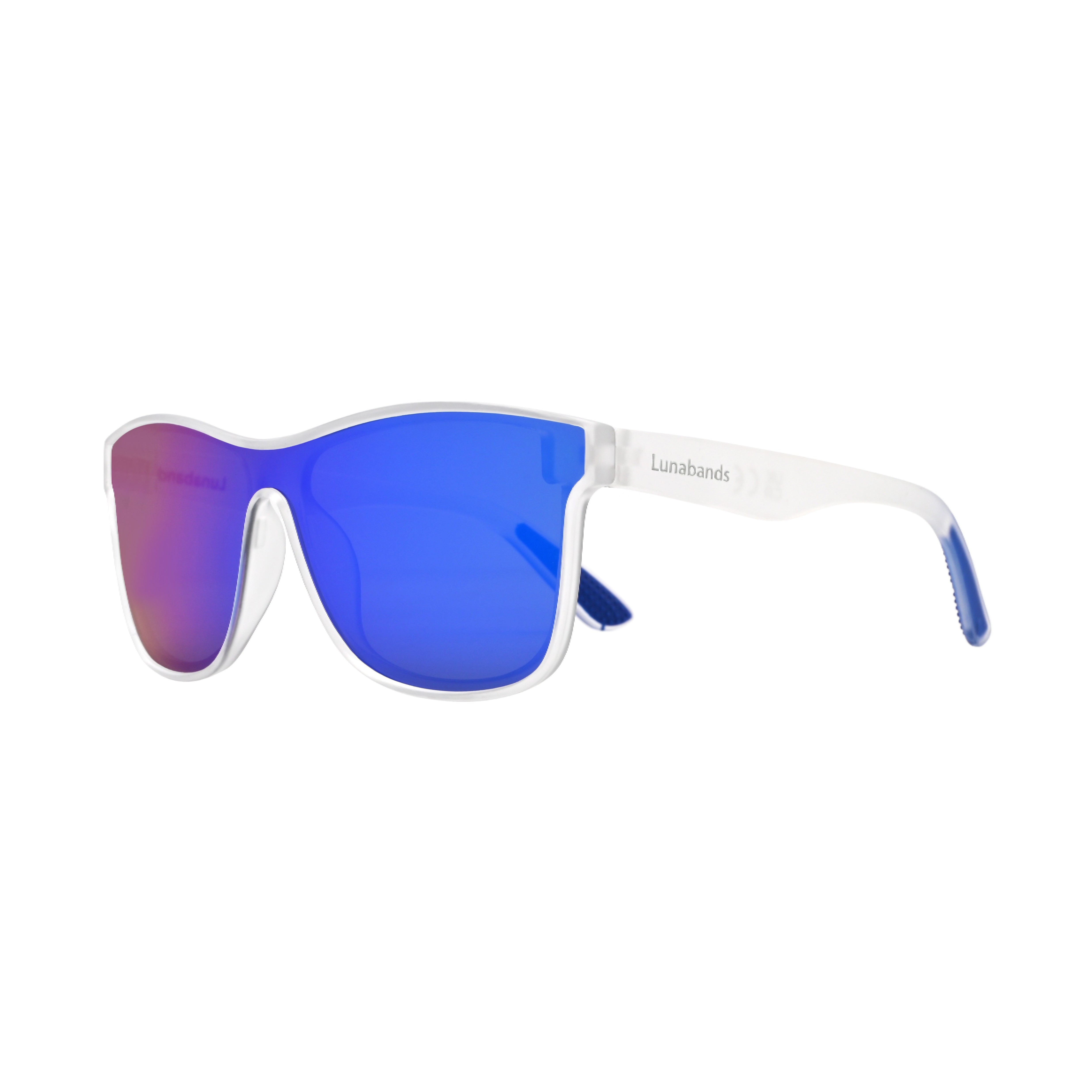 Lunabands Opaque Marathon Running sunglasses polarised UV400 lenses non-slip grip Ocean plastic