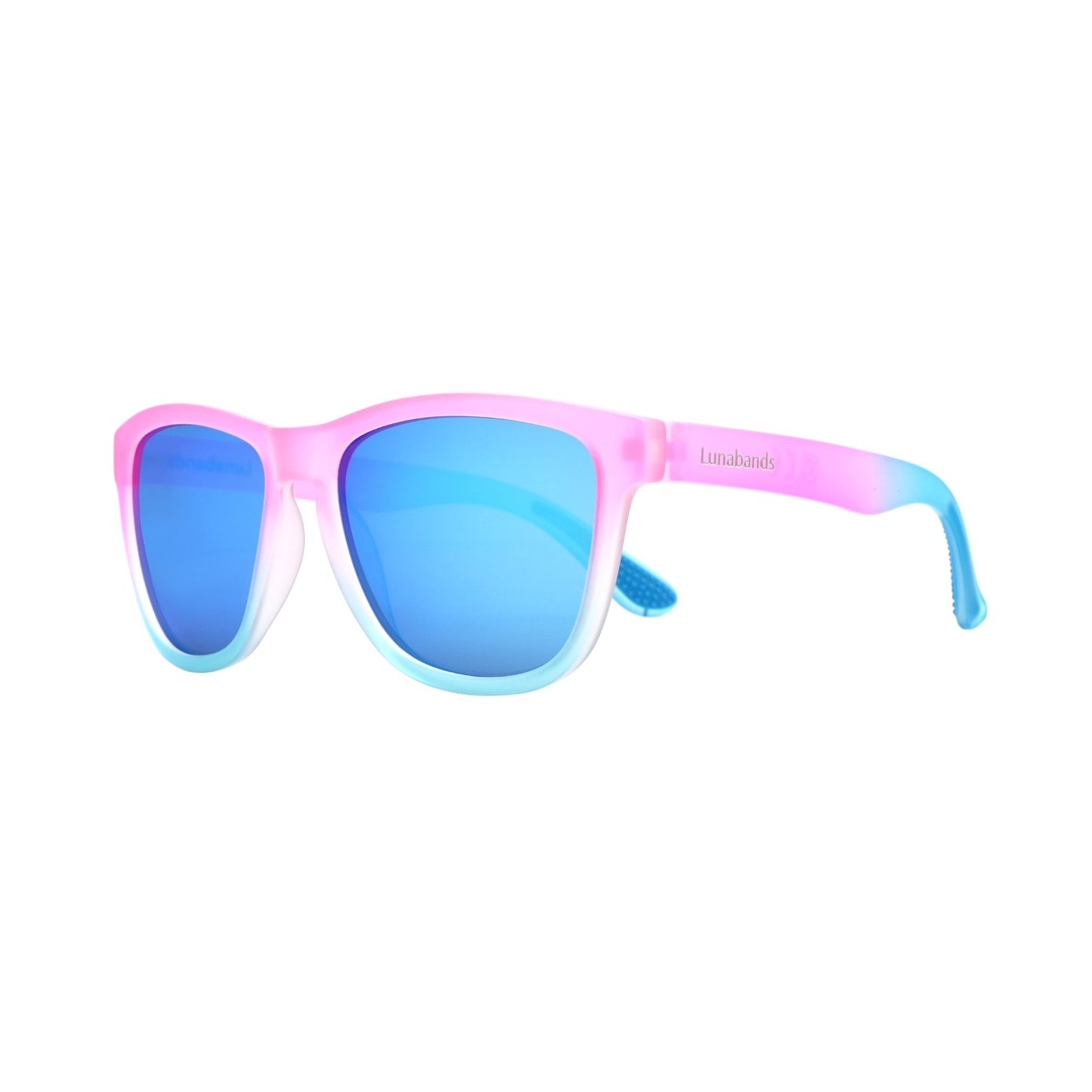 Lunabands Pink Marathon Running sunglasses polarised UV400 lenses, non-slip grip, Ocean plastic frame
