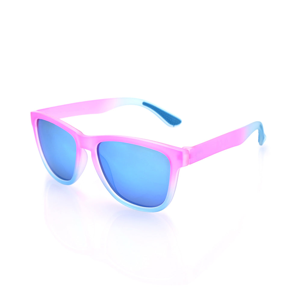 Lunabands Pink Marathon Running sunglasses polarised UV400 lenses, non-slip grip, Ocean plastic frame