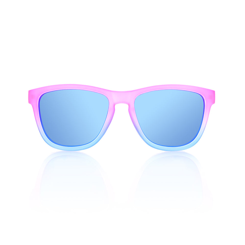 Lunabands Pink Marathon Running sunglasses polarised UV400 lenses, non-slip grip, Ocean plastic frame