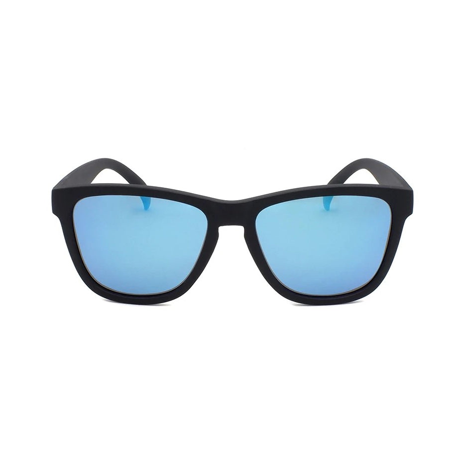 Black Frame Blue Mirror Lenses Sunglasses