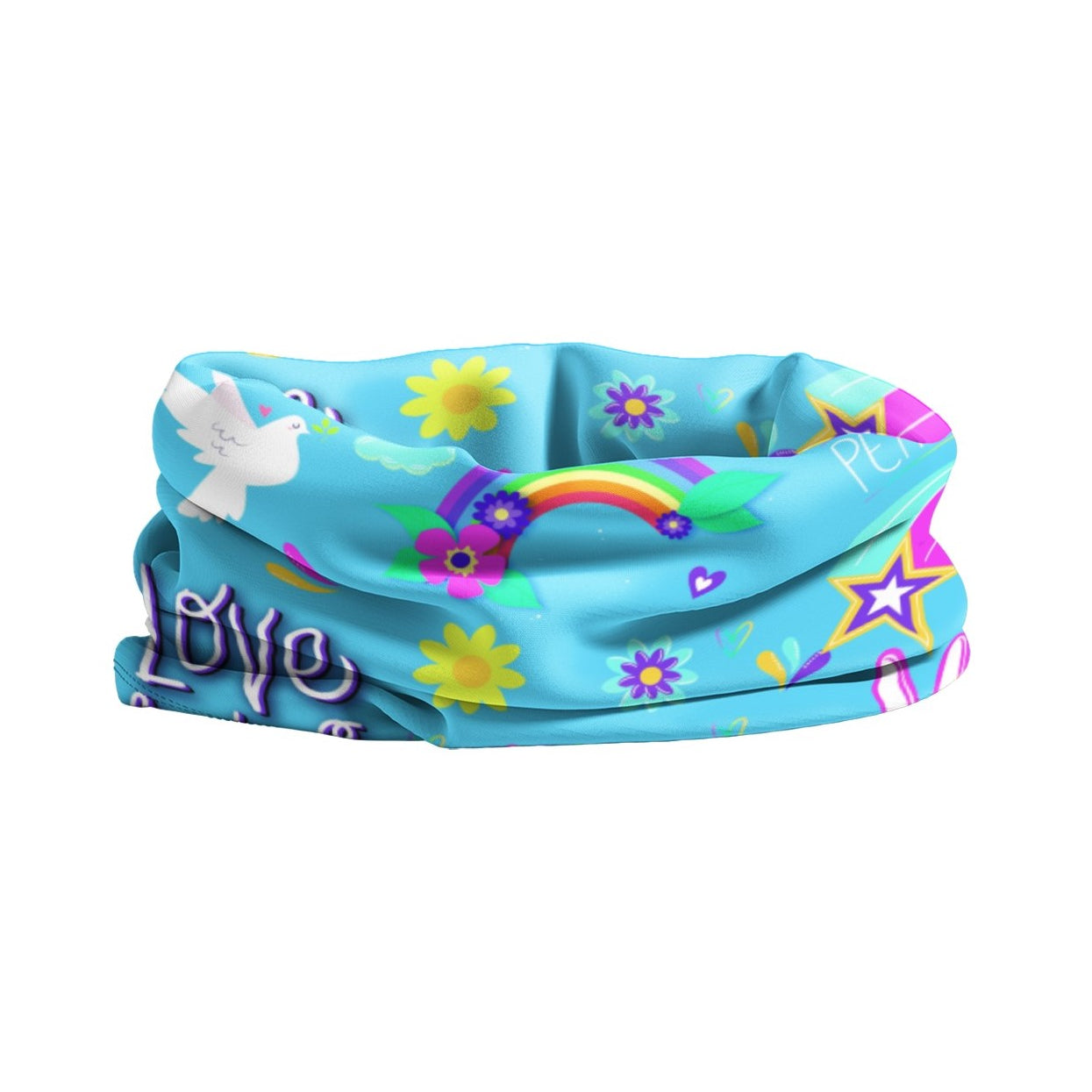 Blue Love & Peace Multi use Running Bandana Headband