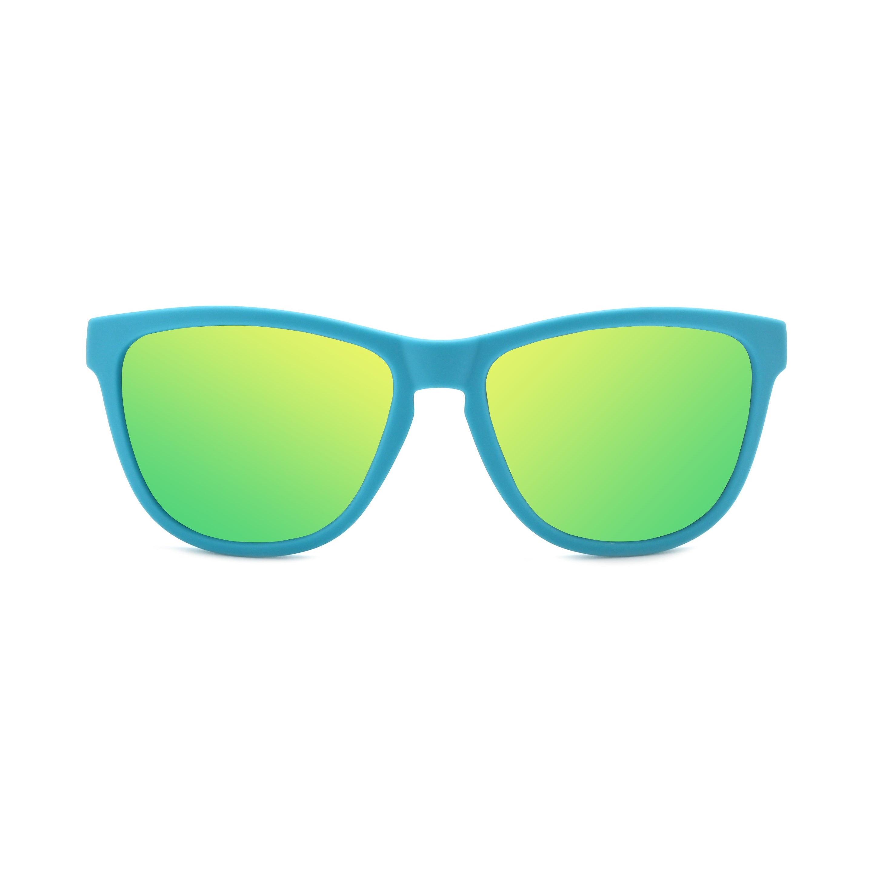 Lunabands Turquoise Marathon Running sunglasses polarised UV400 lenses, non-slip grip, Ocean plastic frame