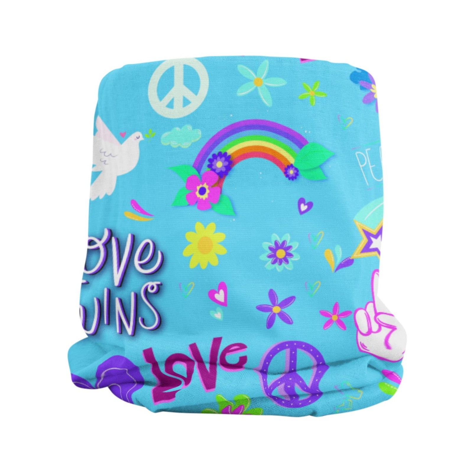 Lunabands Blue Love & Peace Multi use Running Bandana Headband