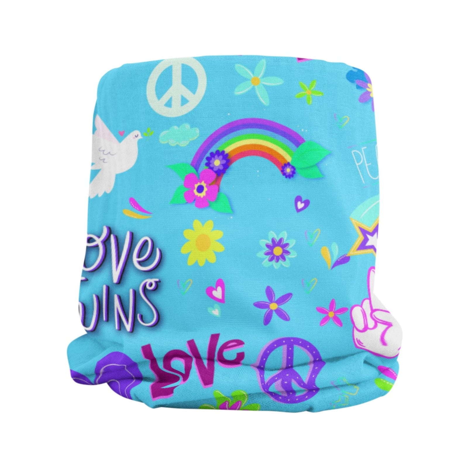 Blue Love & Peace Multi use Running Bandana Headband