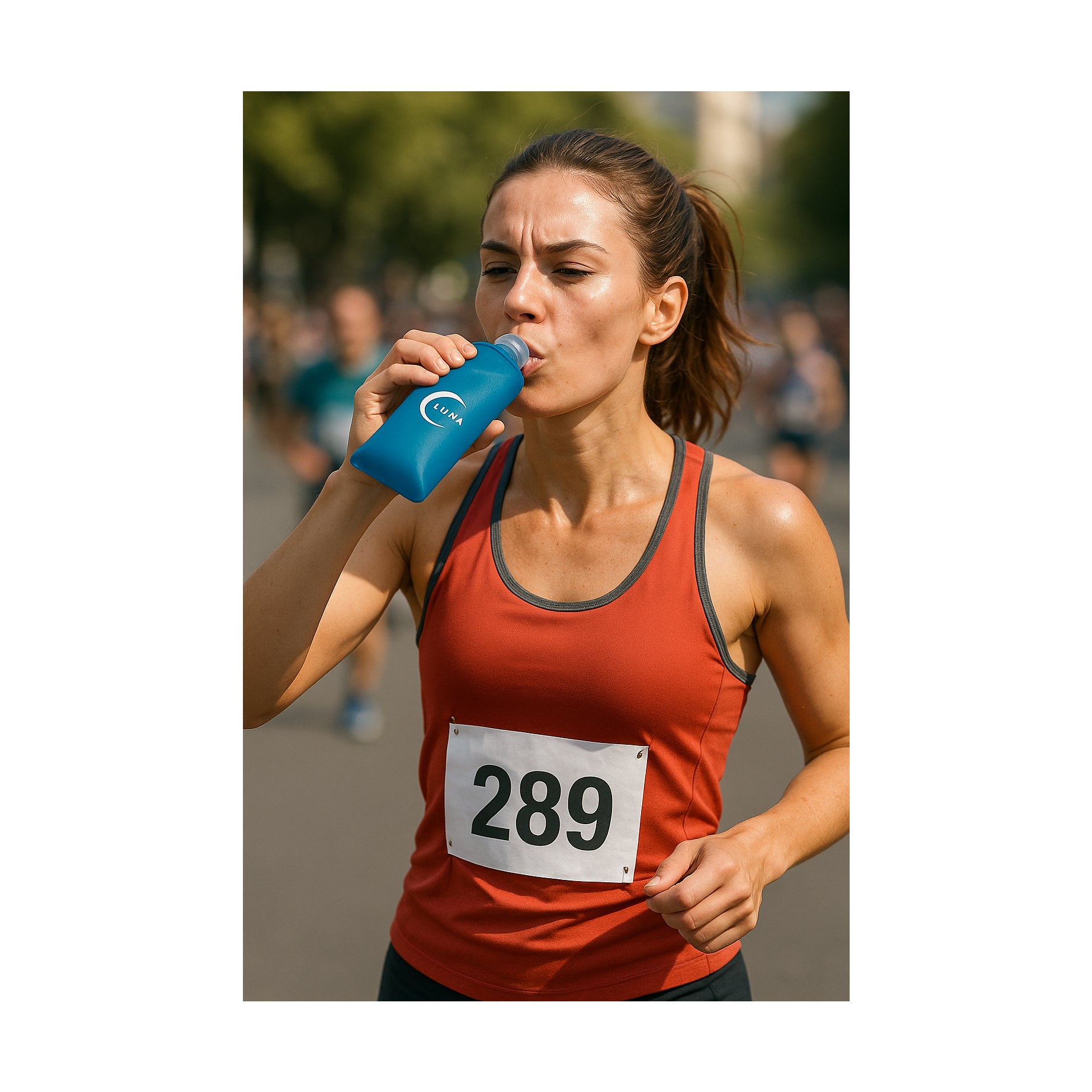 Neon Orange Lunabands Reusable Collapsible Hydration Drinks Bottle