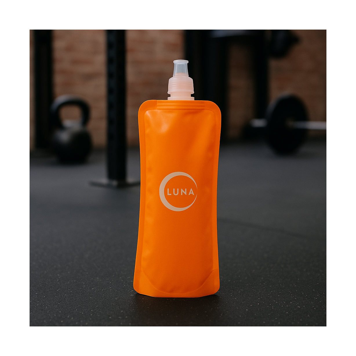 Neon Orange Lunabands Reusable Collapsible Hydration Drinks Bottle