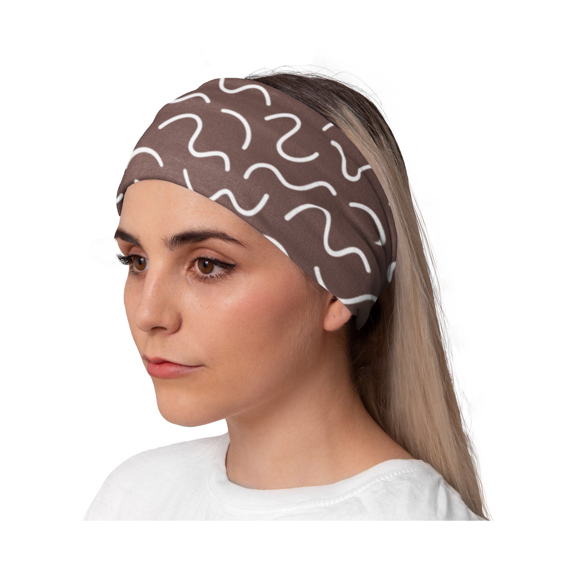 Lunabands Brown & White Core Multi use Running Bandana Headband