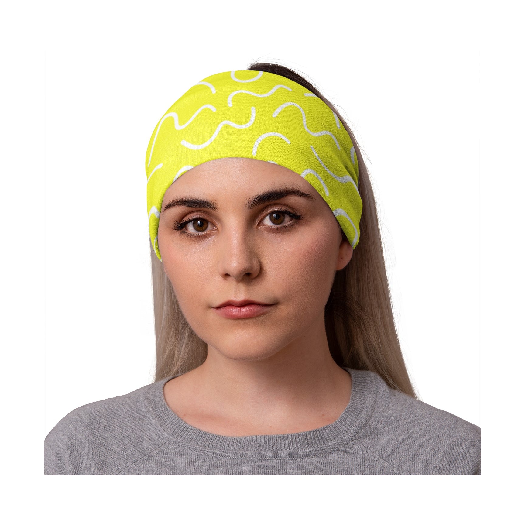 Lunabands Yellow & White Core Multi use Running Bandana Headband