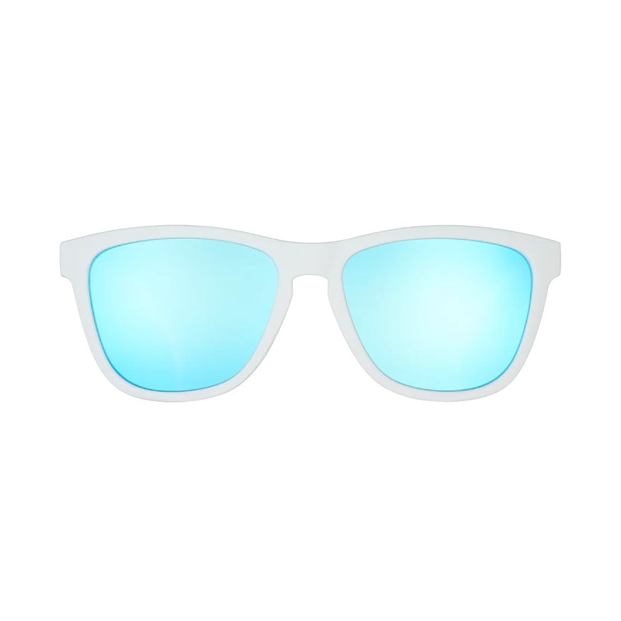 Lunabands Blue White UV400 Lunabands Blue White Marathon Running sunglasses polarised UV400 lenses non-slip grip Ocean plastic