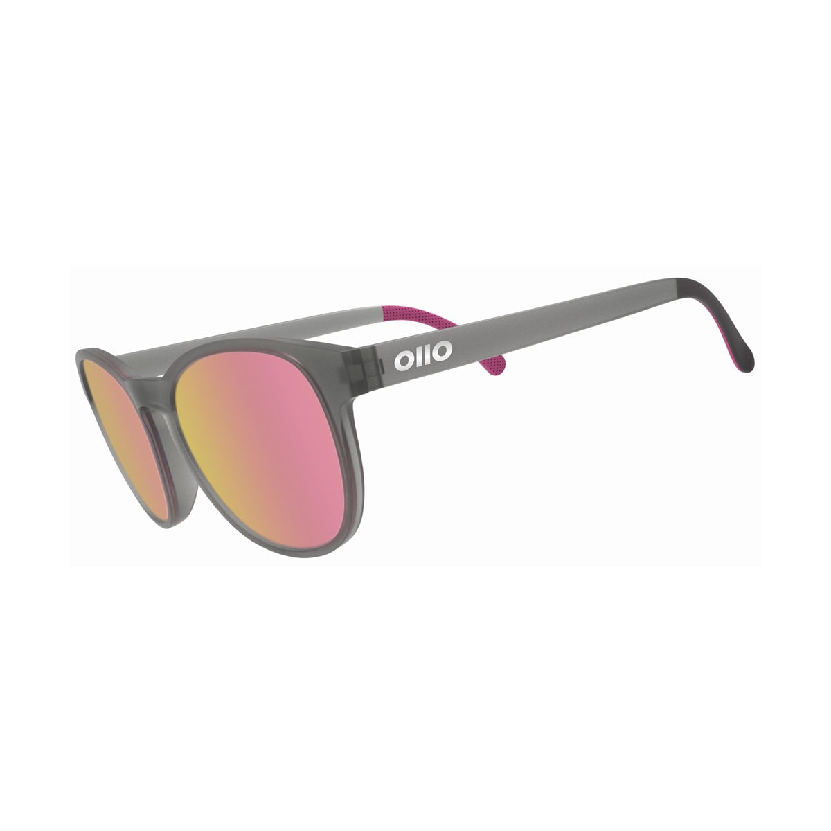 Ollo Pace Storm Grey sunglasses with UV400 polarised lenses and a sleek grey frame. Built for runners and cyclists, these lightweight, durable, non-slip sunglasses deliver clarity and comfort, perfect for outdoor sports, training, and everyday active lifestyles