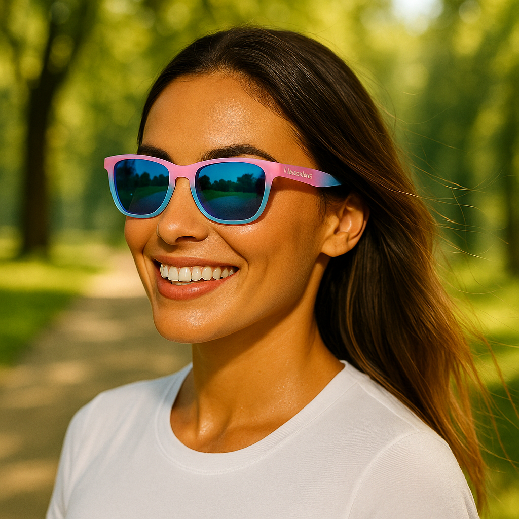 Boston - Sky Blue / Pink Polarised Sunglasses