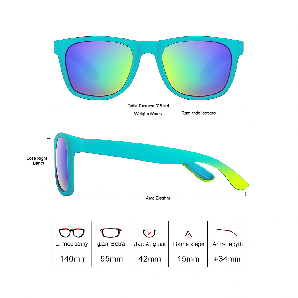 Boston - Turquoise Blue / Lime Polarised Sunglasses
