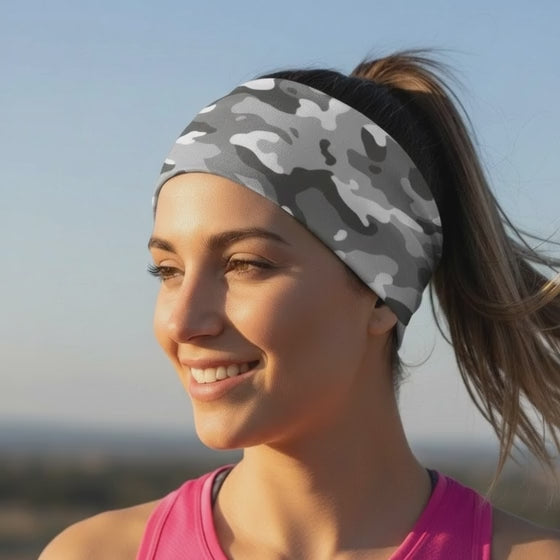 Lunabands Grey Camouflage Multi use Running Bandana Headband