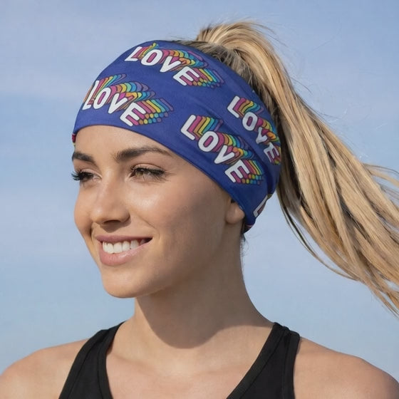 Lunabands Love Rainbow Pride Multi use Running Bandana Headband
