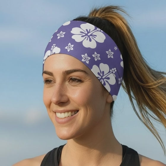 Lunabands Purple Meadow Flowers Multi use Running Bandana Headband