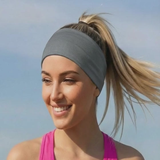 Lunabands Grey Block Colour Multi use Running Bandana Headband