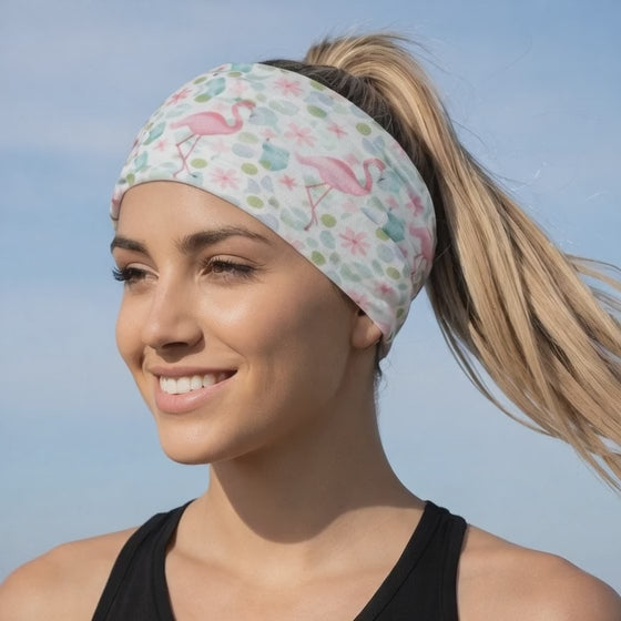 Lunabands Faded Flamingo Multi use Running Bandana Headband