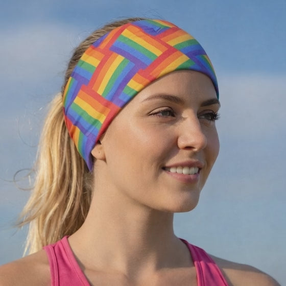 Lunabands Rainbow Zig Zag Pride Multi use Running Bandana Headband