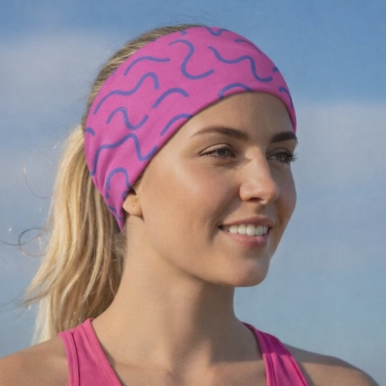 Lunabands Pink & Blue Core Multi use Running Bandana Headband