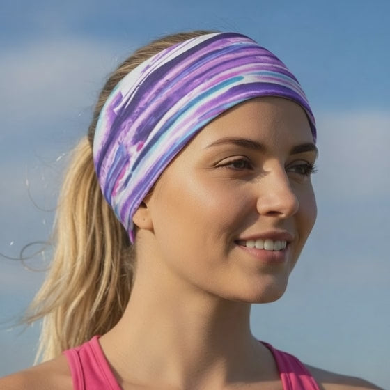 Lunabands Blueberry Crush Multi use Running Bandana Headband