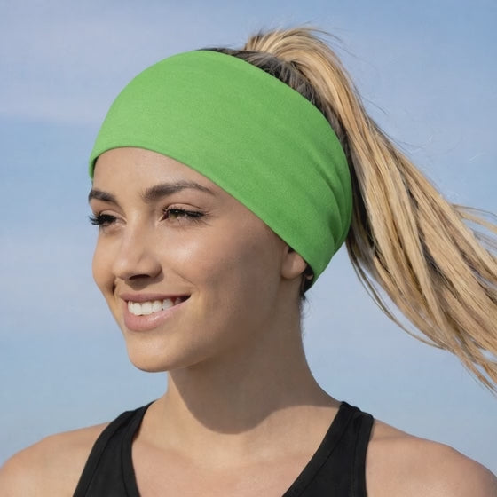 Lunabands Green Block Colour Multi use Running Bandana Headband