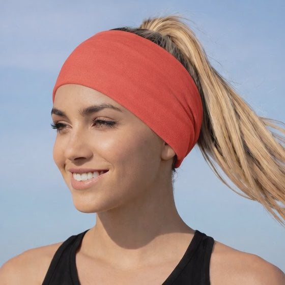 Lunabands Red Block Colour Multi use Running Bandana Headband