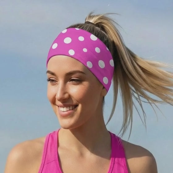 Lunabands Pink Polka Dotty Multi use Running Bandana Headband