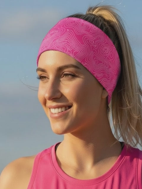 Lunabands Pink Contour Multi use Running Bandana Headband