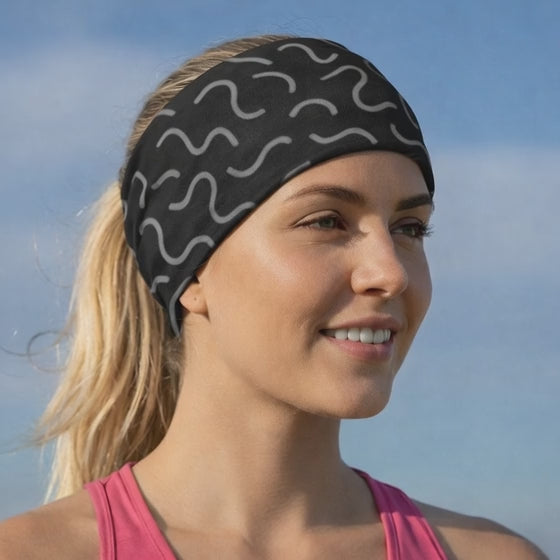 Lunabands Black & Grey Core Multi use Running Bandana Headband
