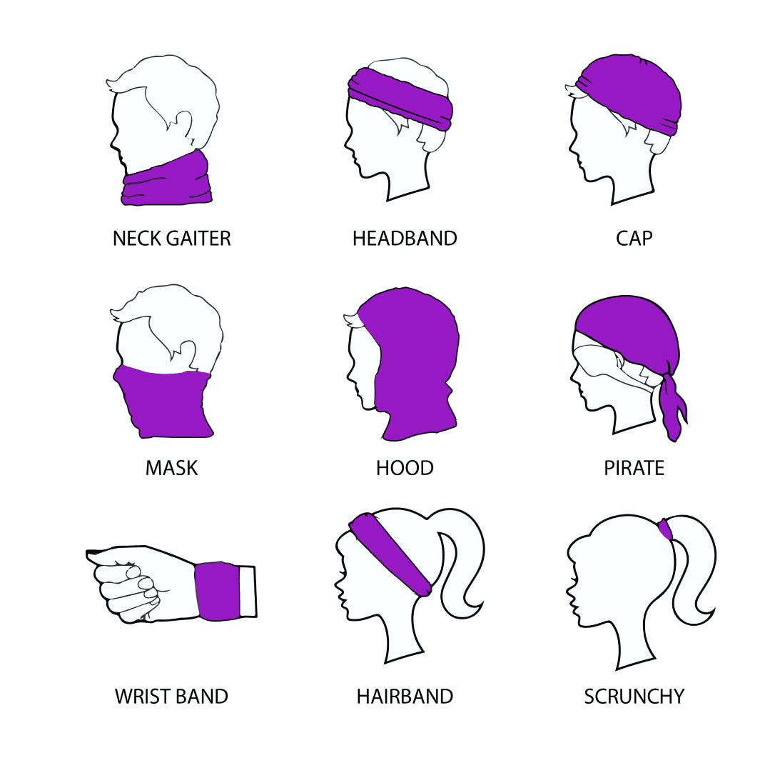 How different ways to wear the best Lunabands Multi use Designer Bandana Running Multipurpose Headbands Snood Face Mask  