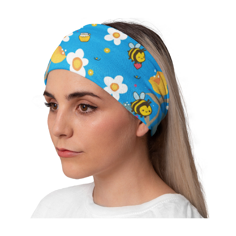 Lunabands Bumble Bee Designer Multi Use Multifunctional Running Sports Fitness Adventure Bandana Headband Snood Active Ski