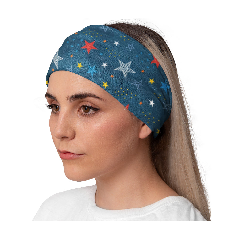 Lunabands Womans Ladies Stars Milky Way Designer Multi Use Multifunctional Running Gym Bandana Headband Headbands