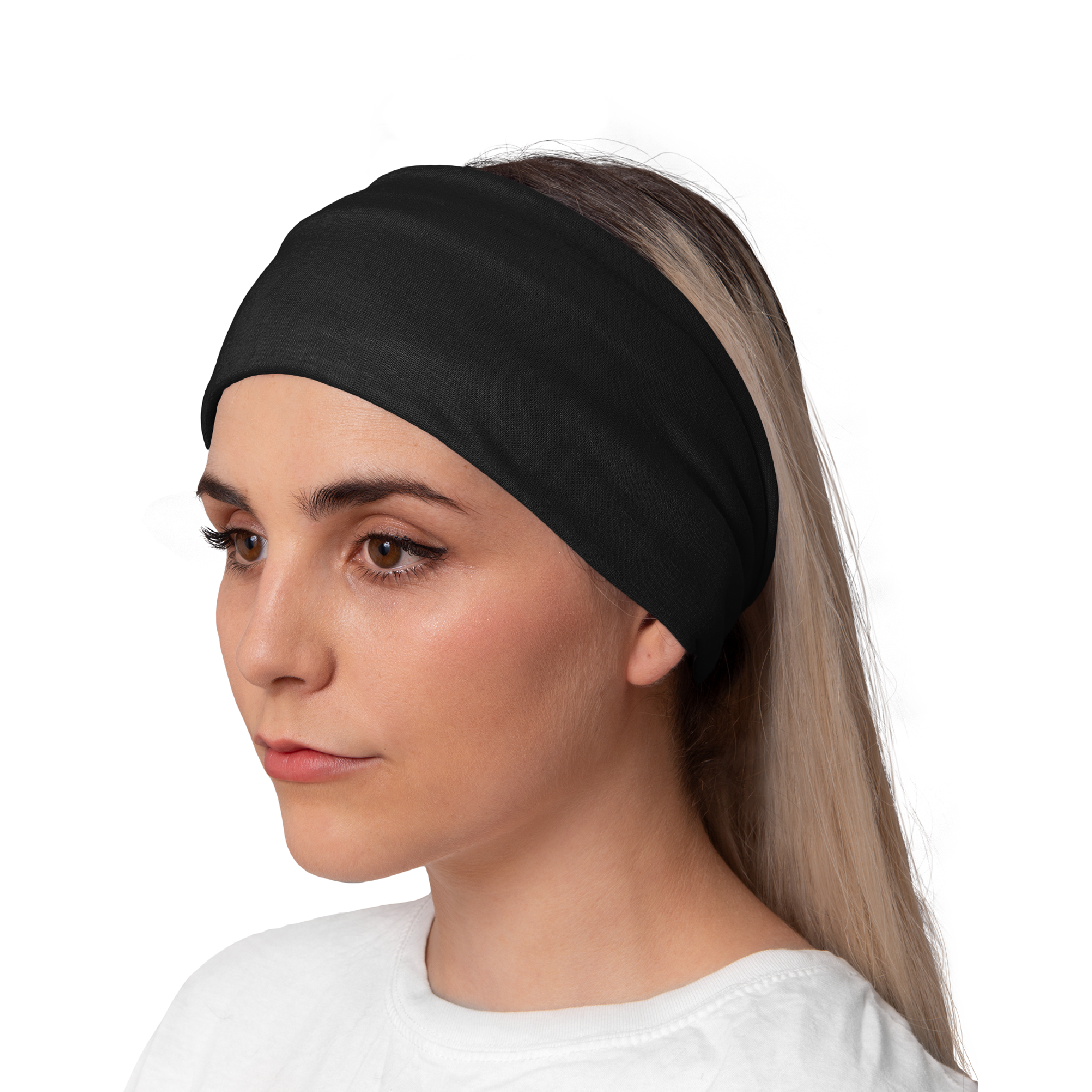 Lunabands Womans Ladies Black Block Colour Designer Multi Use Multifunctional Running Workout Gym Bandana Headband Headbands