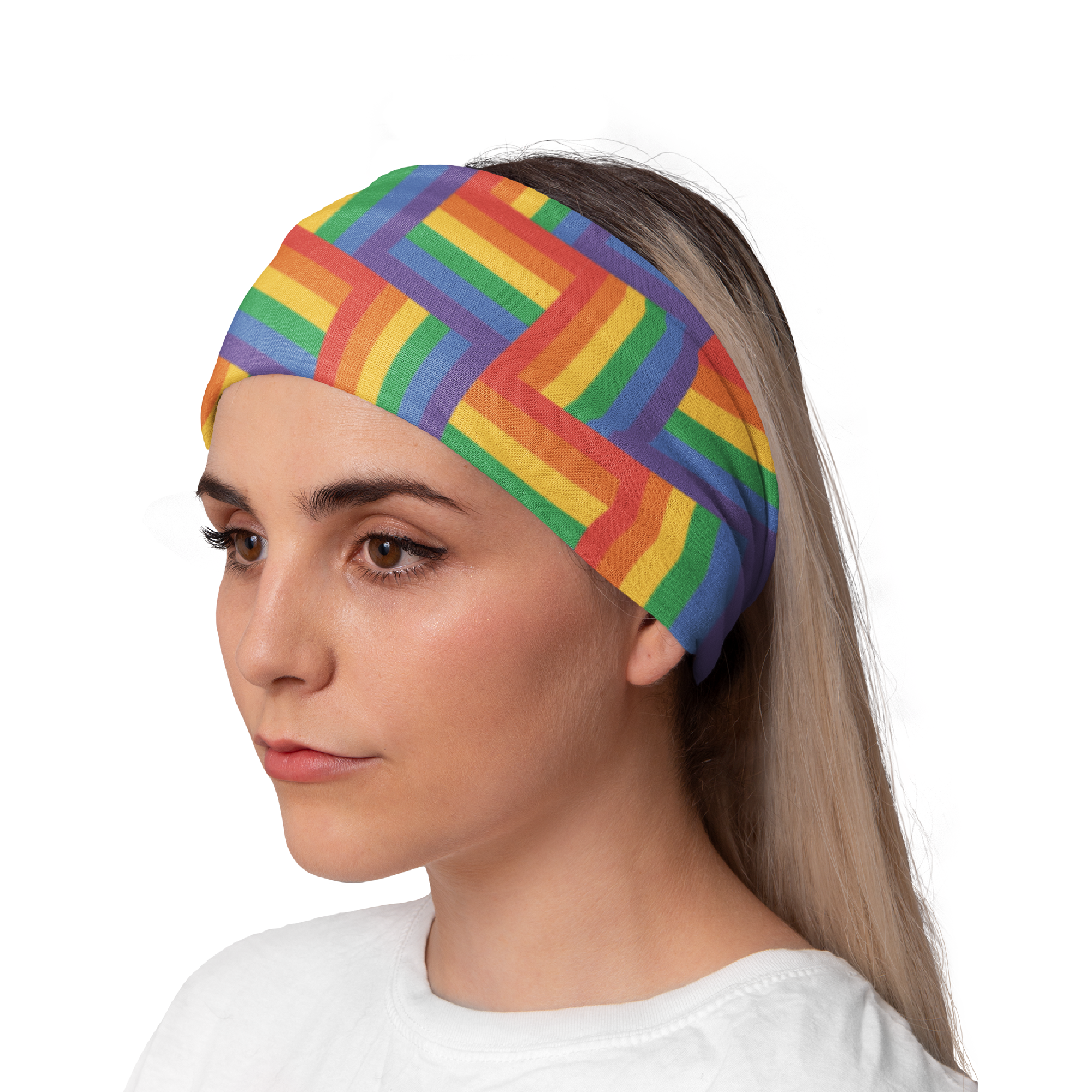 Lunabands Rainbow Gay Pride Designer Multi Use Multifunctional Running Sports Fitness Training Bandana Headband Snood Skiing