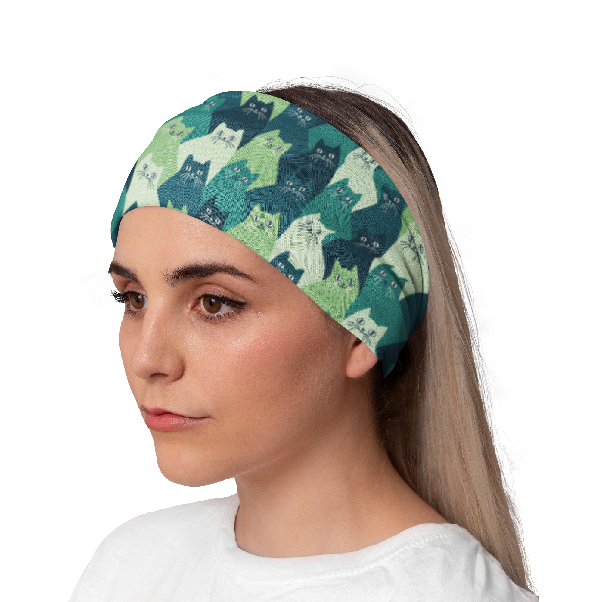 Lunabands Kitty Cat Kitten Designer Multi Use Multifunctional Running Sports Fitness Training Bandana Headband Snood Ski