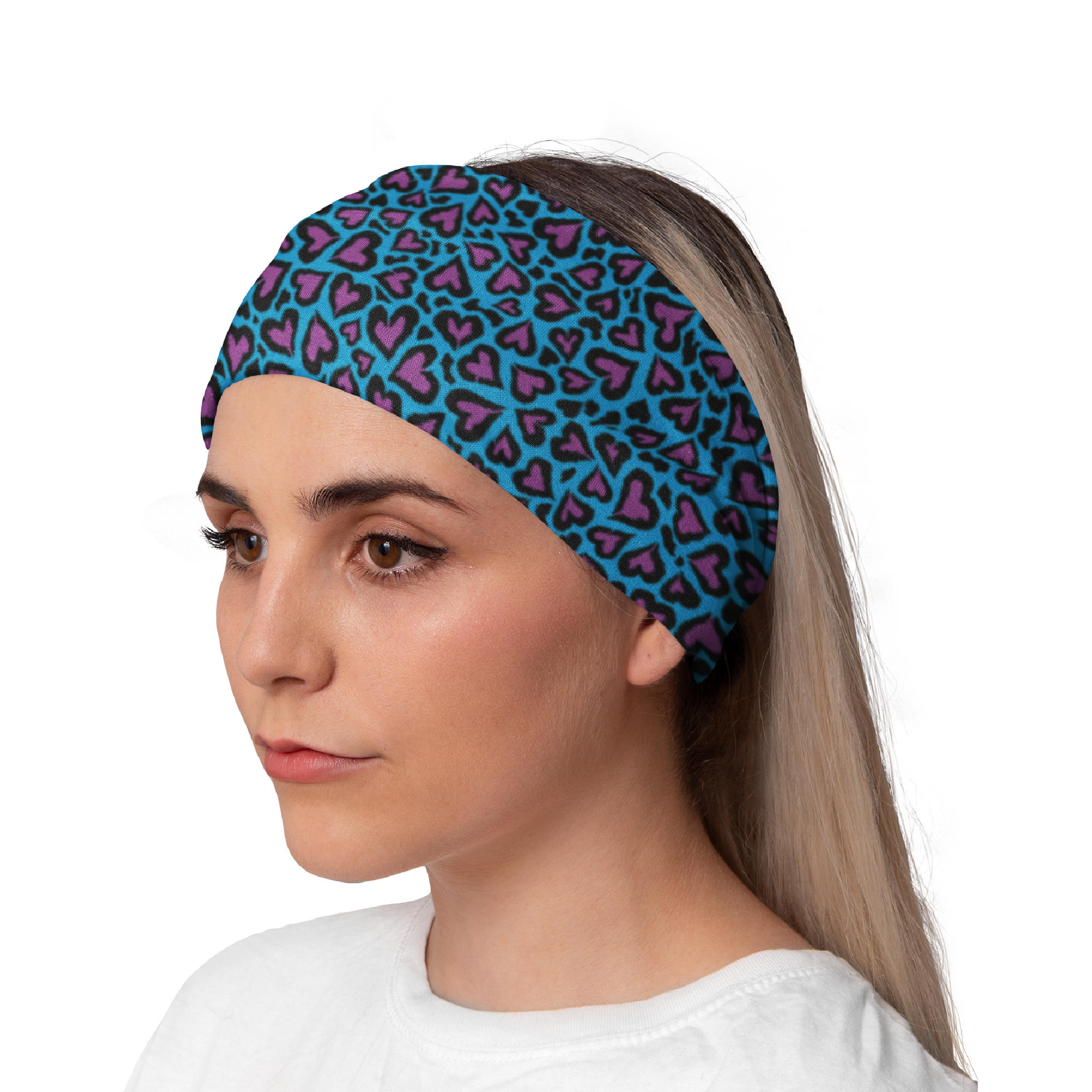 Lunabands Love Hearts Designer Multi Use Multifunctional Running Sports Fitness Training Bandana Headband Marathon Snood Gym