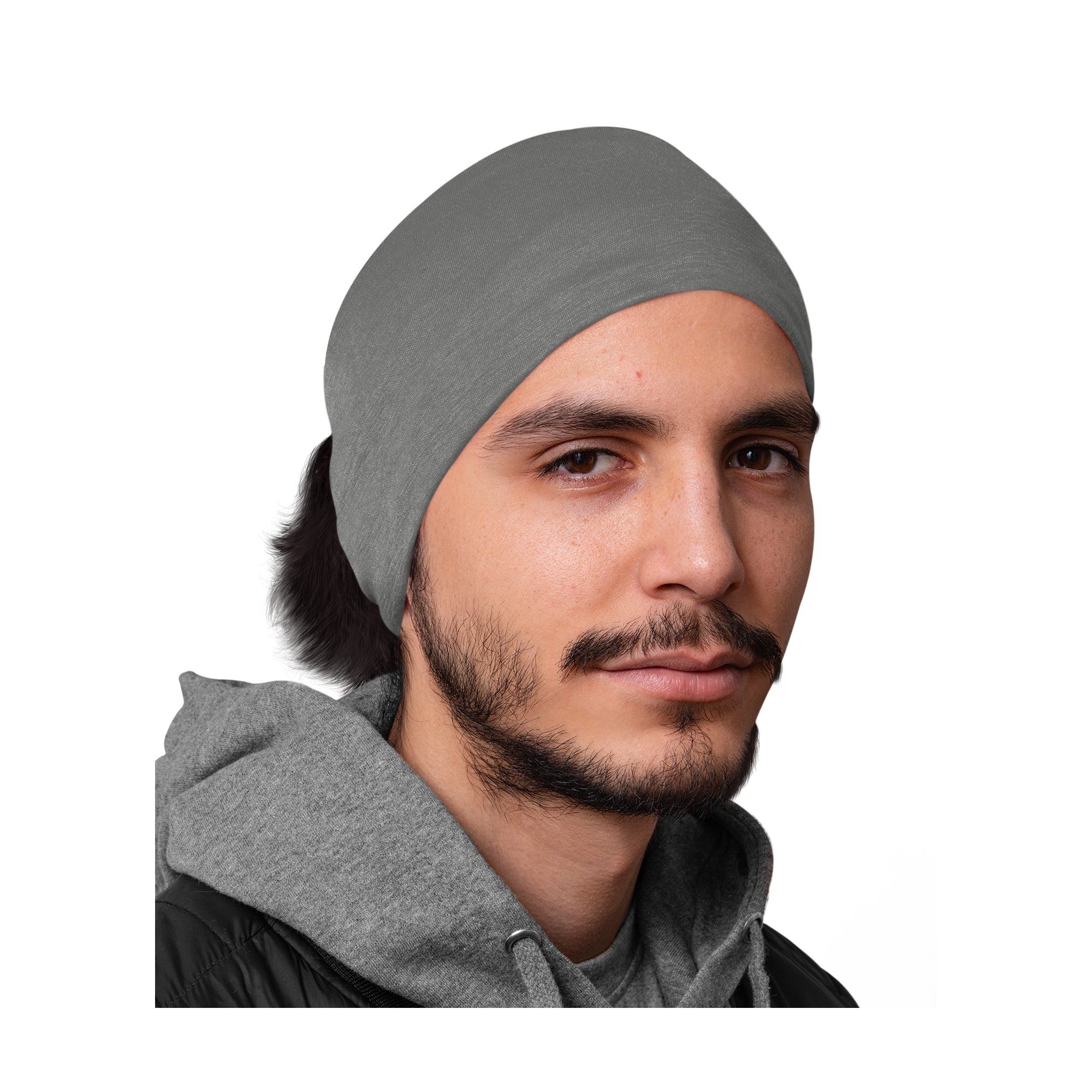 Lunabands Mens Grey Block Colour Designer Multi Use Multifunctional Running Sports Gym Fitness Bandana Headband Headbands