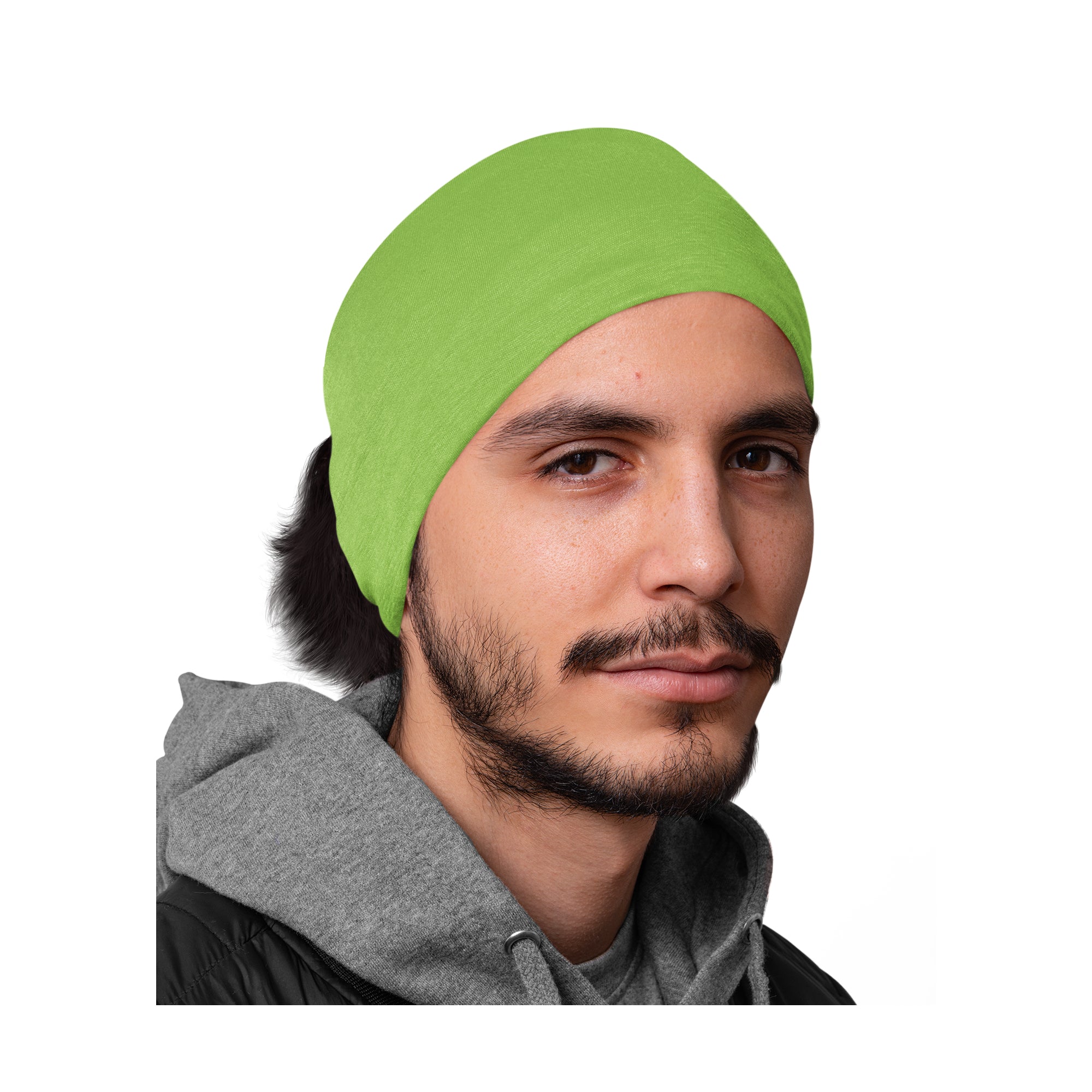 Lunabands Mens Green Block Colour Designer Multi Use Multifunctional Running Sports Gym Fitness Bandana Headband Headbands