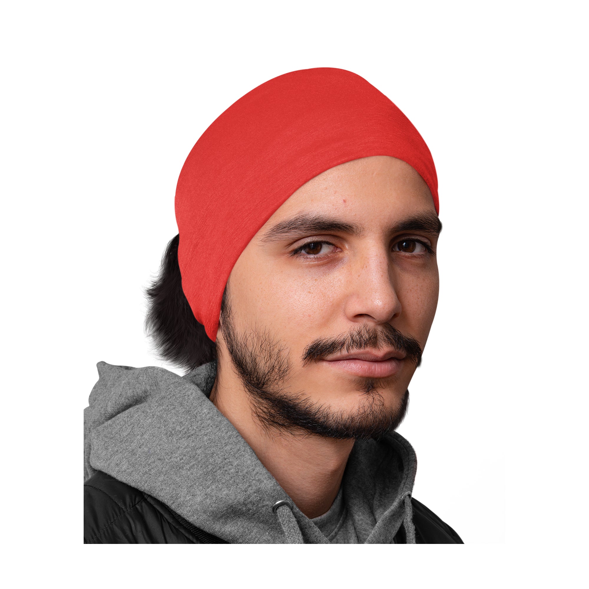Lunabands Mens Red Block Colour Designer Multi Use Multifunctional Running Sports Gym Fitness Bandana Headband Headbands
