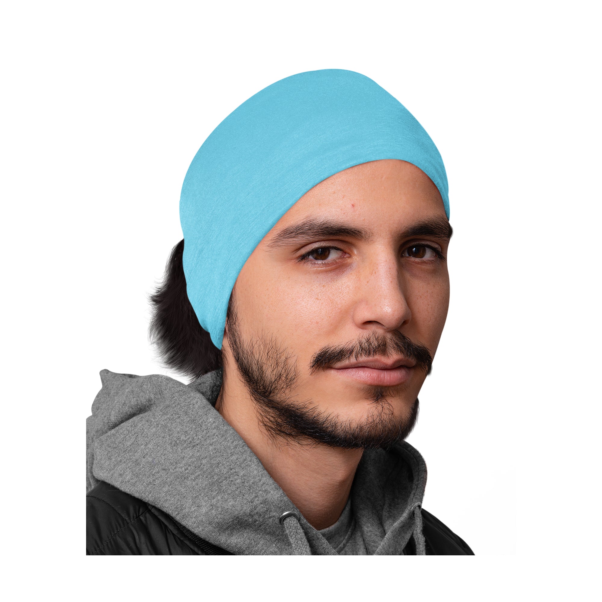 Lunabands Mens Turquoise Block Colour Designer Multi Use Multifunctional Running Sports Gym Bandana Headband Headbands