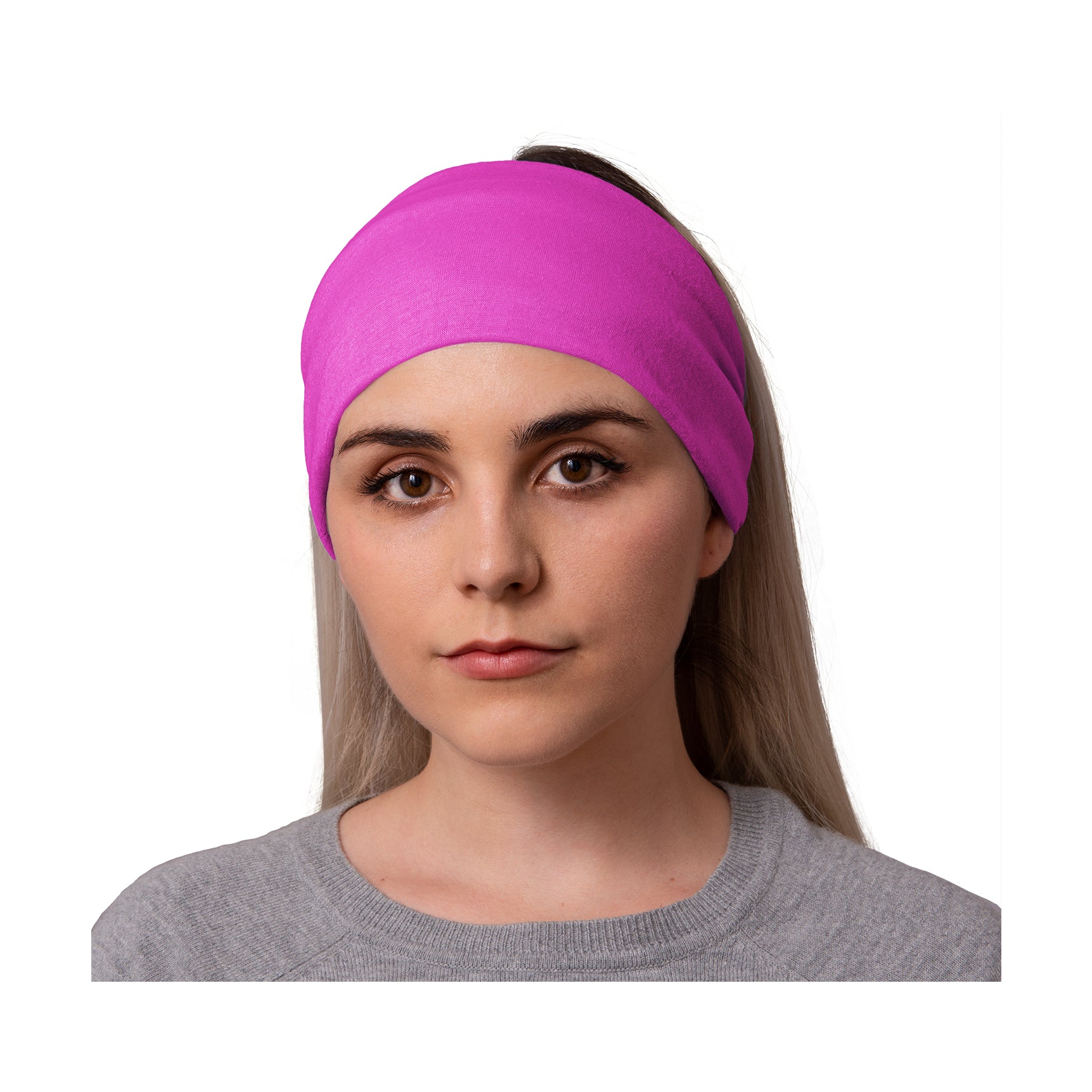 Lunabands Womans Ladies Pink Block Colour Designer Multi Use Multifunctional Running Workout Gym Bandana Headband Headbands