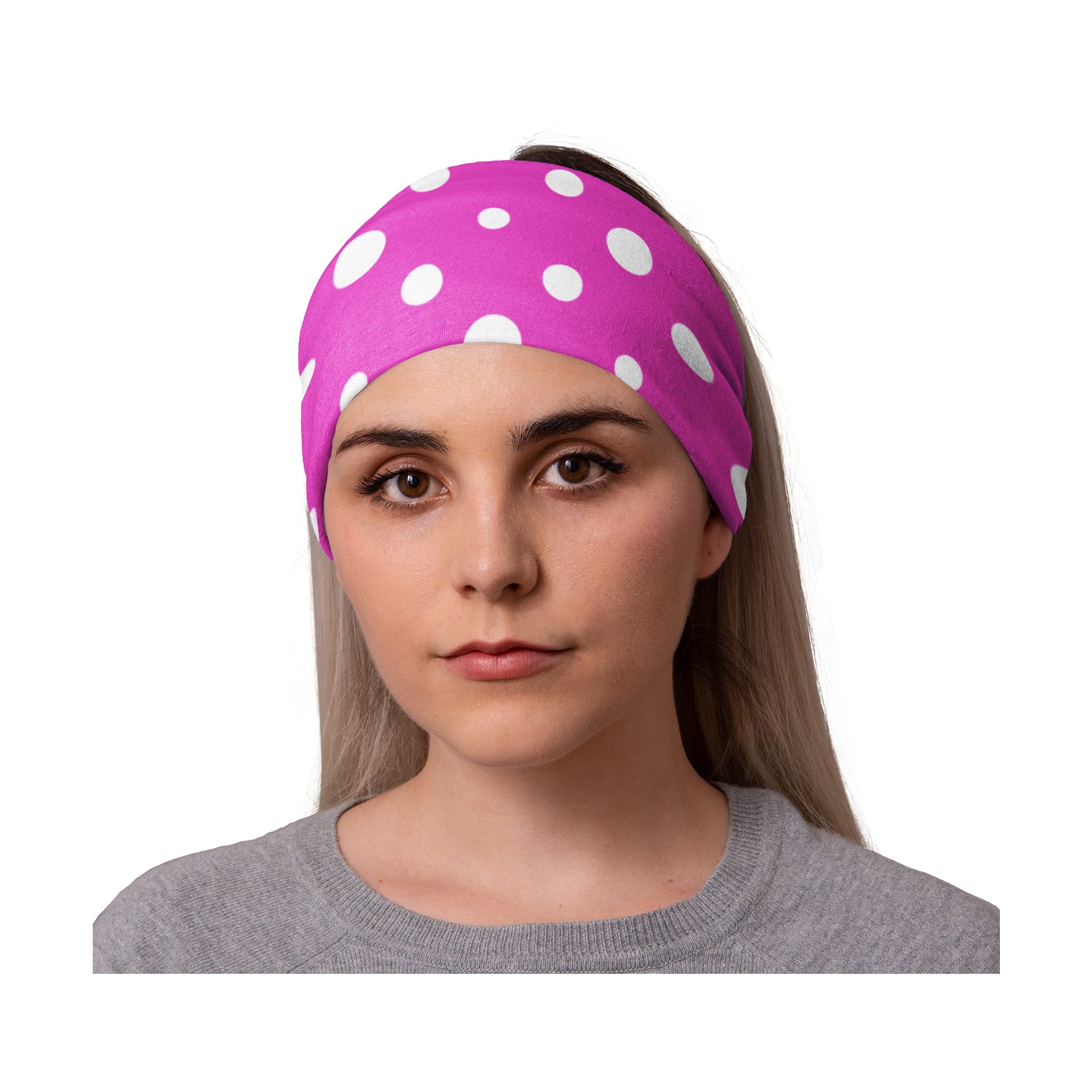 Lunabands Womans Ladies Polka Dot Designer Multi Use Multifunctional Running Fitness Workout Gym Bandana Headband Headbands