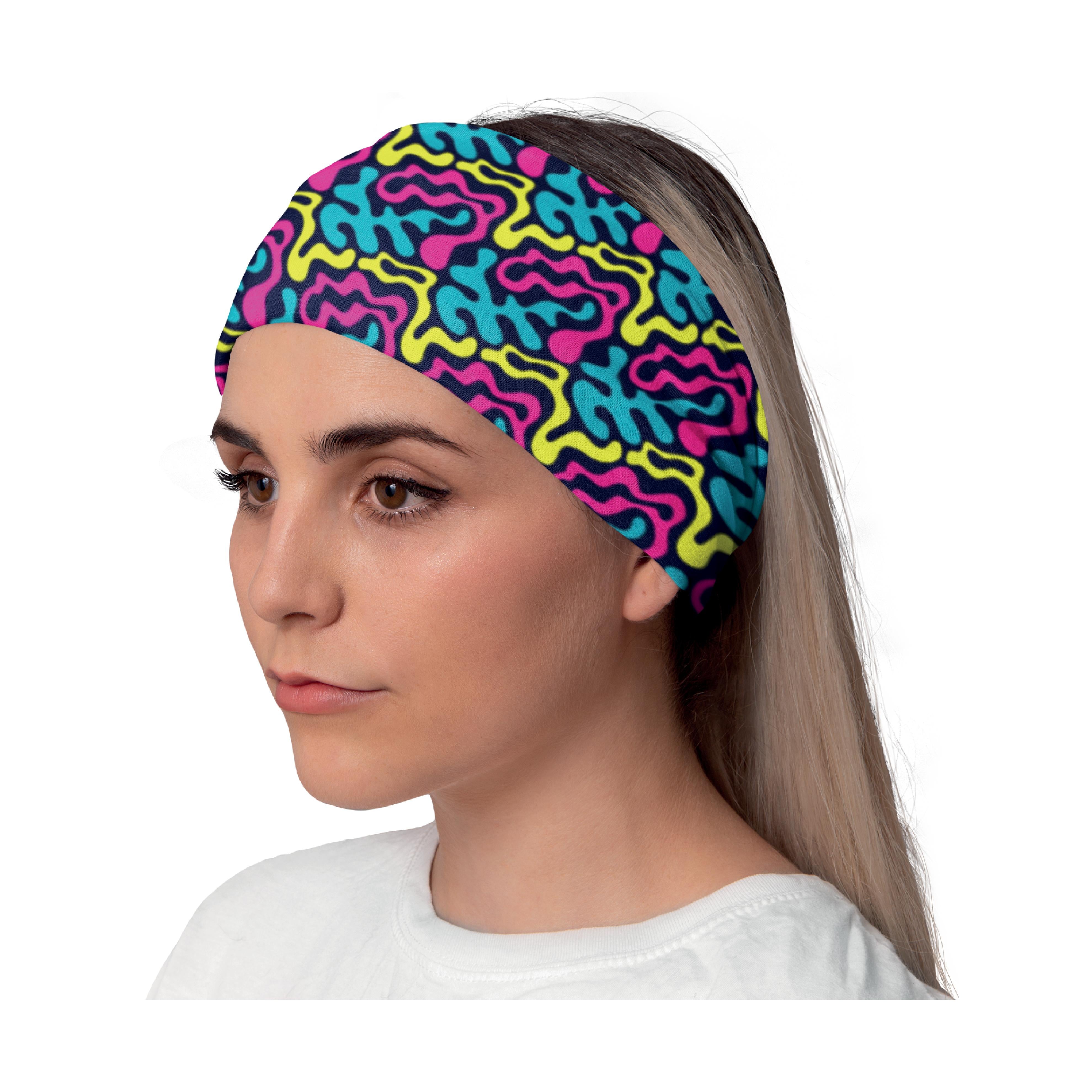 Lunabands Neon Squiggle Designer Multi Use Multifunctional Running Sports Fitness Training Bandana Headband Marathon Snood